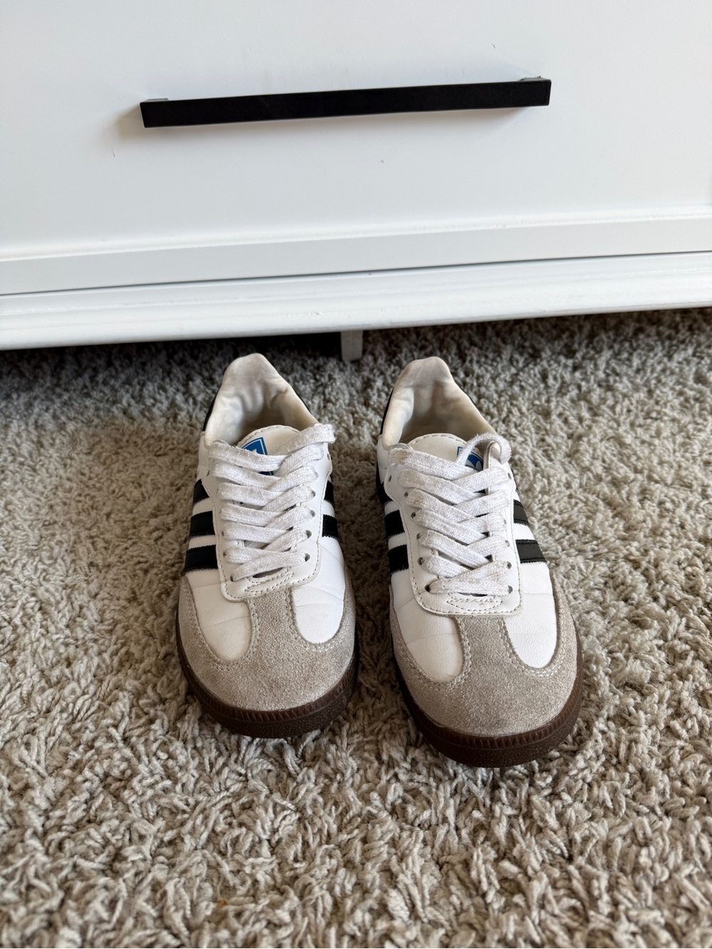 Adidas Samba White, Black & Brown Retro-Style Sneakers